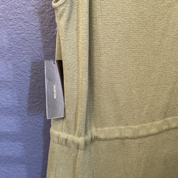 Lulus Thule Olive Green Knit mini dress medium - Picture 7 of 7